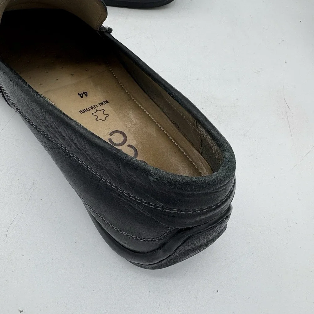 Ecco Loafers Mens Size 10 Classic Moc 2.0 Black Leather Driving
